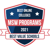 badge reading Best Online Colleges MSW Programs 2021 by Best Value Schools