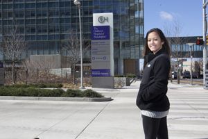 student outside chop