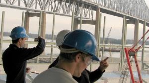 Civil Engineering Students By Bridge