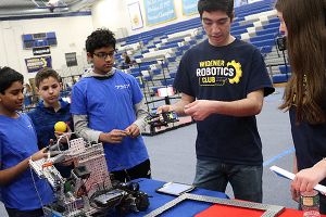School of Engineering students at Robotics Competition. Widener's School of Engineering is considered one of the top schools for engineering; offering degrees across many engineering fields.