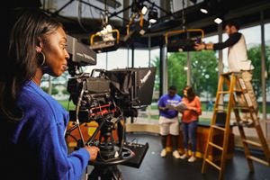 Communication Students in TV Studio