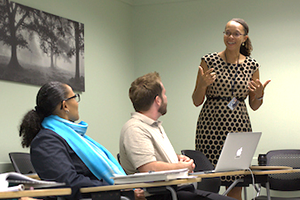 Students in social work classroom