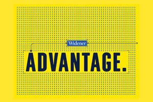 Cover of Widener 2020-2021 viewbook, with text, "Widener Advantage"