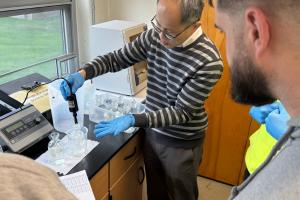 Civil Engineering masters professor and student