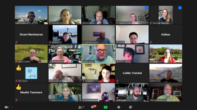 Zoom screen shot of faculty and camp participants