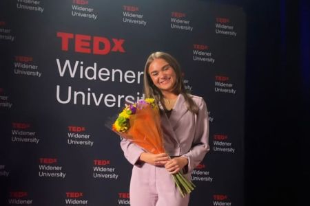 Amanda Rappa poses at the TEDxWidenerUniversity event.
