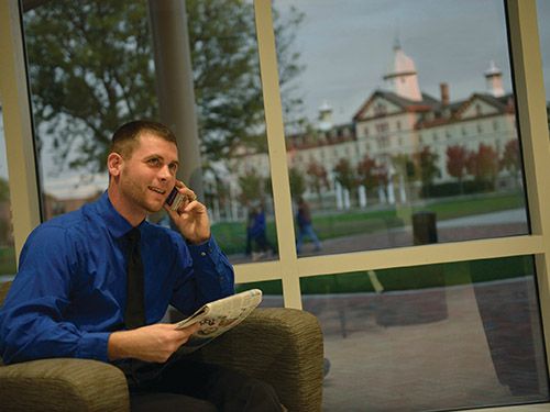 graduate student at night