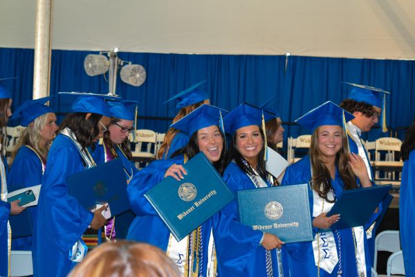 Olivia and friends at their commencement ceremony