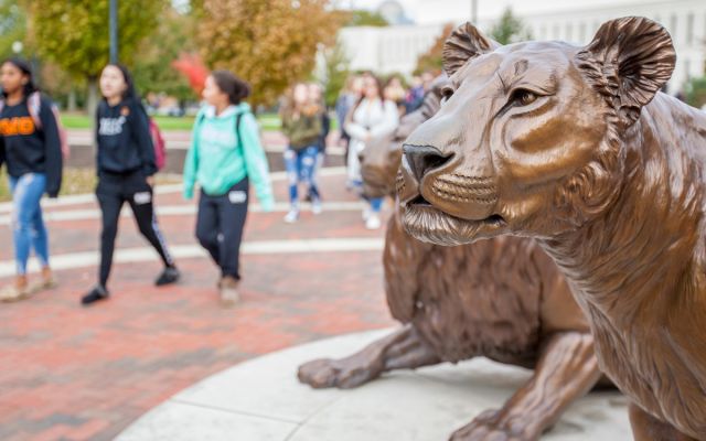 Students at Pride Statue Hero