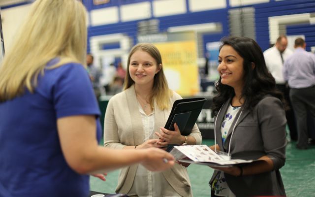 students at job fair