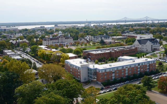 widener aerial campus shot
